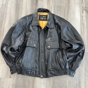 U2 Wear Me Out vintage black leather bomber jacket